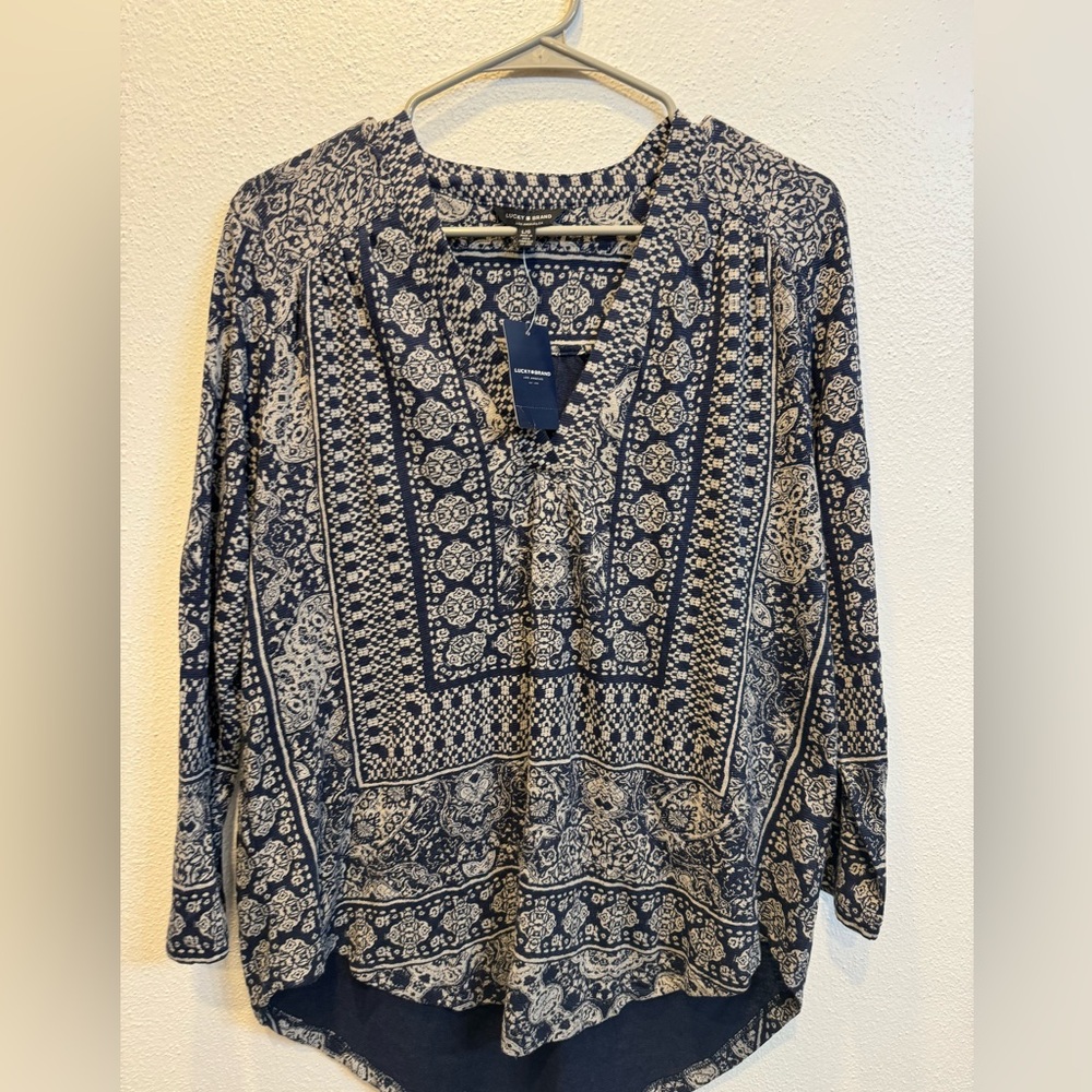 Blouse Blue and Gray
